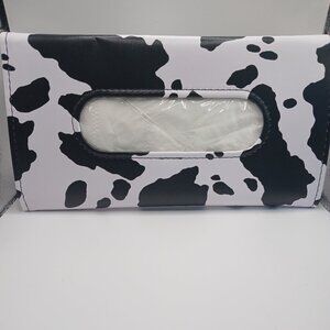 Cow Print Car Tissue Holder Over Visor